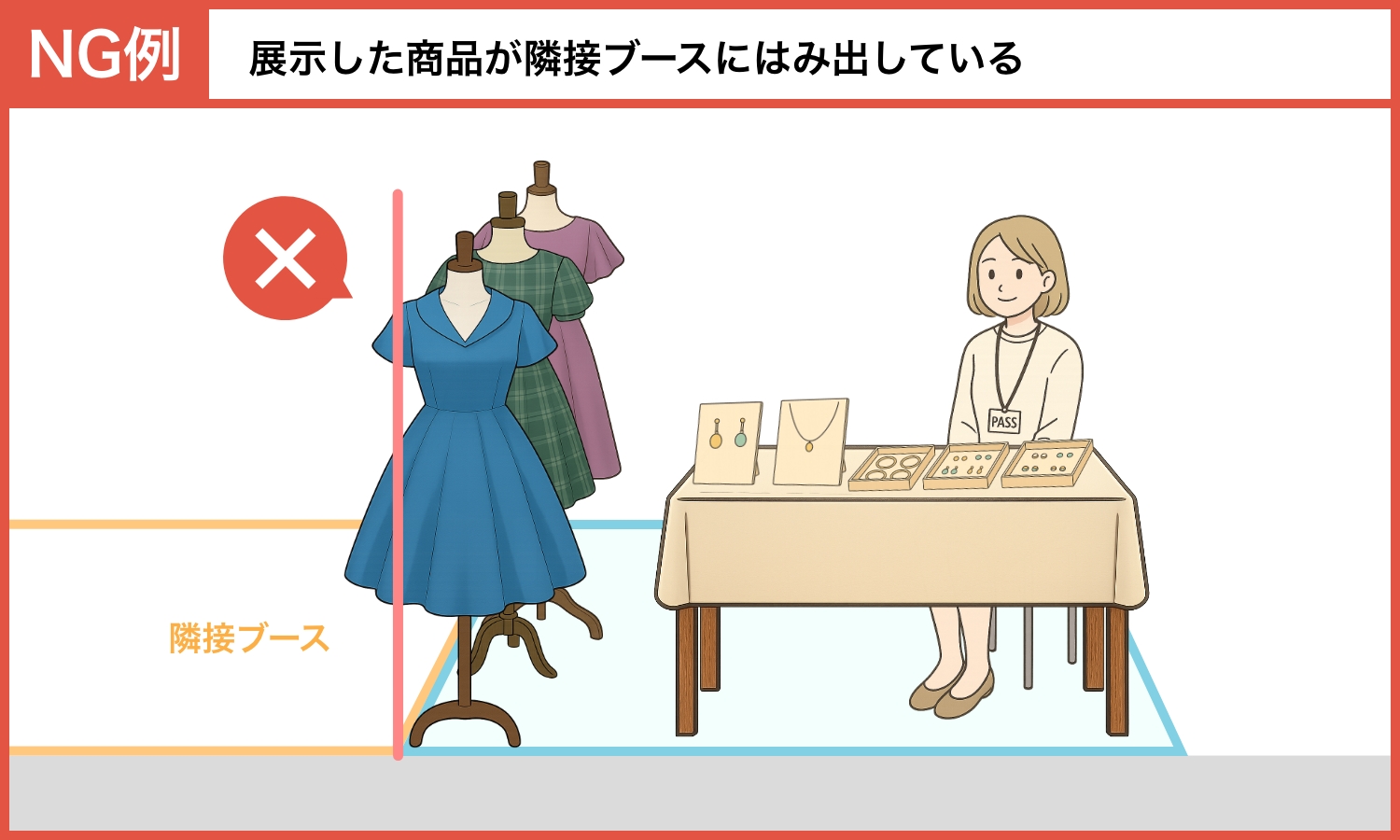 ブースのはみだし禁止